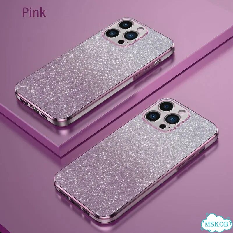 Силиконовый чехол с блестящим блестящим покрытием для Apple iPhone 15 Розовый, For iPhone 13Pro Max фото 1