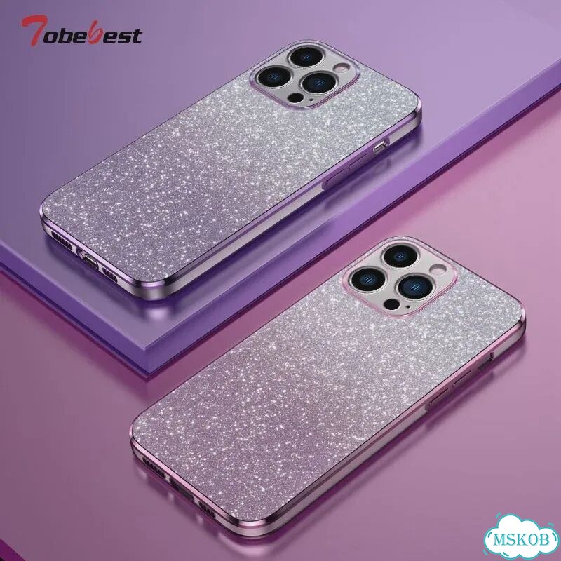 Силиконовый чехол с блестящим блестящим покрытием для Apple iPhone 15 Розовый, For iPhone 13Pro Max фото 2