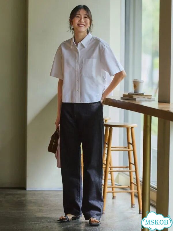Рубашка Uniqlo укороченная фото 2