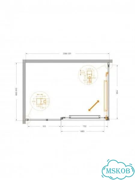 Душевой уголок Cezares LUX-AH-FS-11 LUX-AH-FS-11-110/100-C-CR высота 1950 мм тип открывания складная фото 3