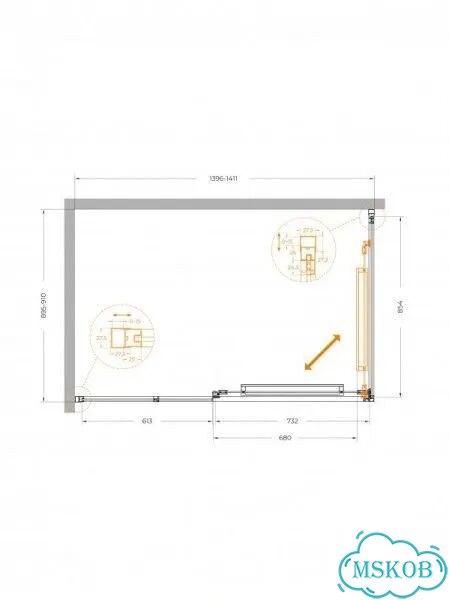 Душевой уголок Cezares LUX-AH-FS-11 LUX-AH-FS-11-110/100-C-CR высота 1950 мм тип открывания складная фото 6