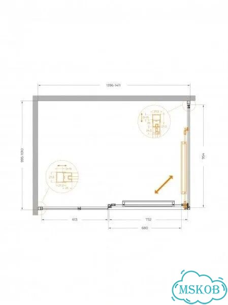 Душевой уголок Cezares LUX-AH-FS-11 LUX-AH-FS-11-110/100-C-CR высота 1950 мм тип открывания складная фото 7