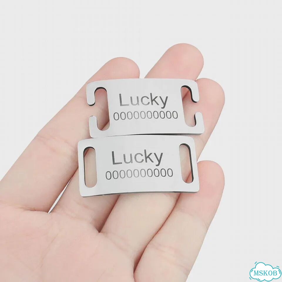 Идентификационная бирка для собаки Cuperay Белый, L 49X31mm, A Closed Silvery фото 4