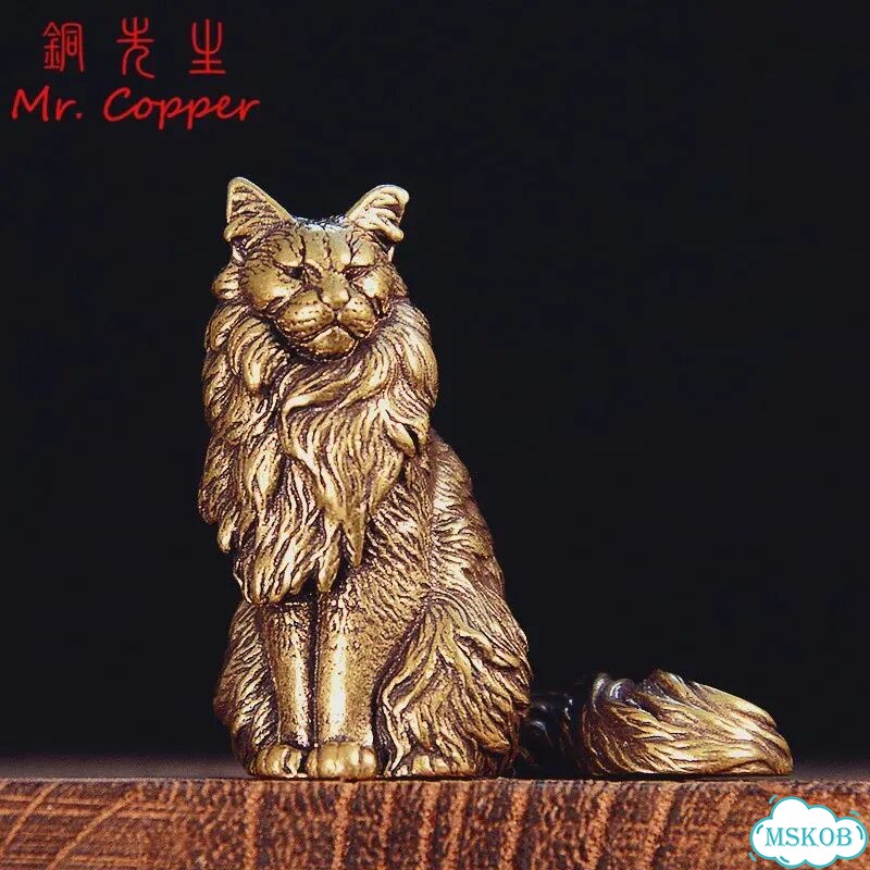 Миниатюрные фигурки котов мейн-кунов из меди фото 2