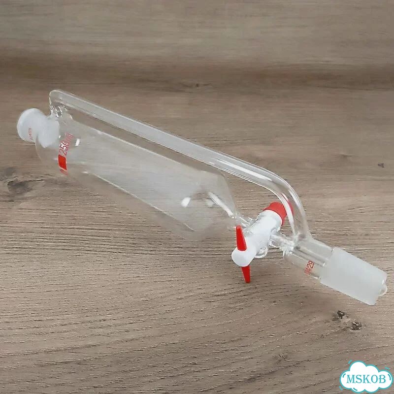 Лабораторная разделительная воронка стеклянная 10-1000 мл 25ml 19x19 фото 6