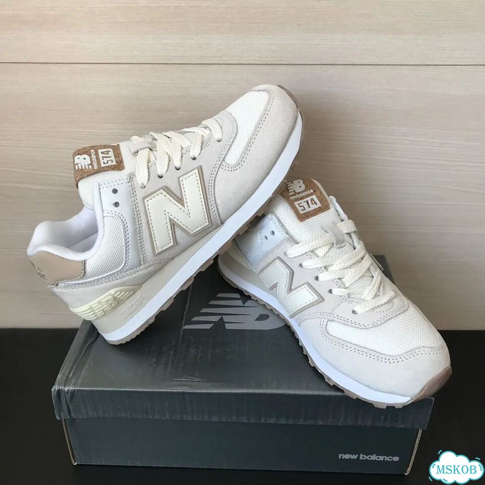 Кроссовки New Balance 574 женские бежевые фото 4