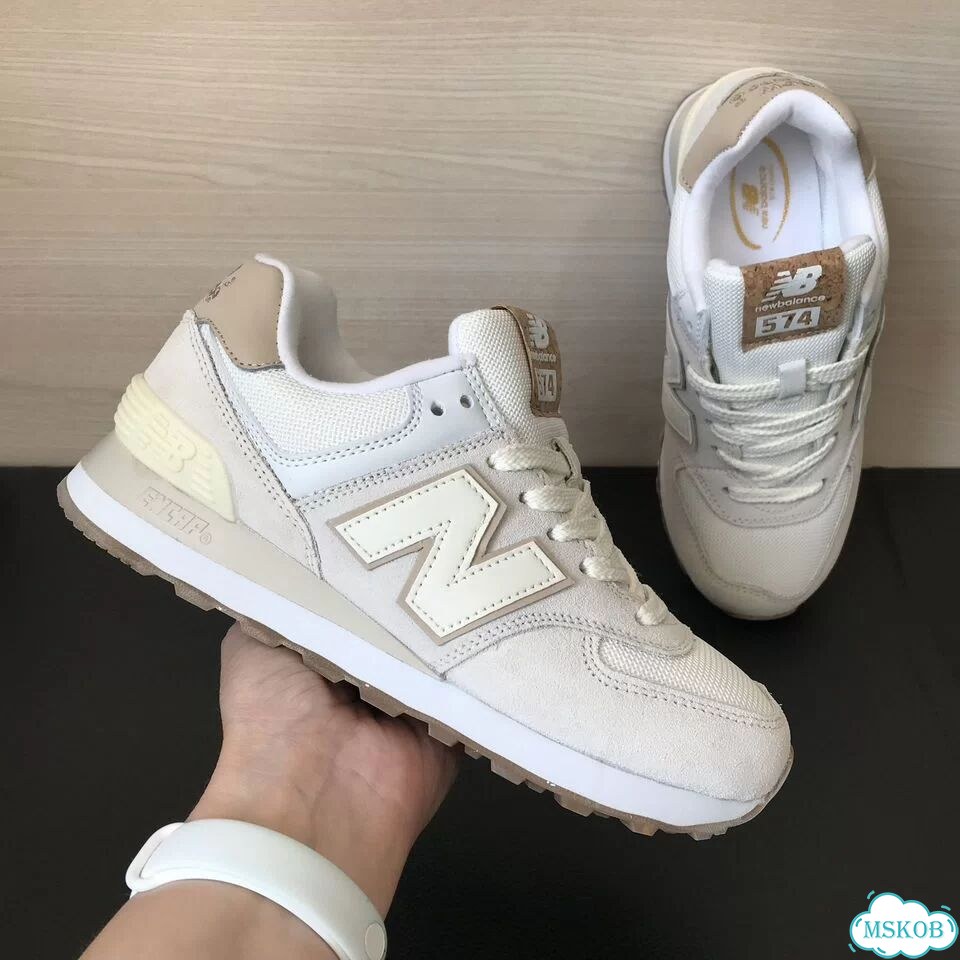 Кроссовки New Balance 574 женские бежевые фото 6