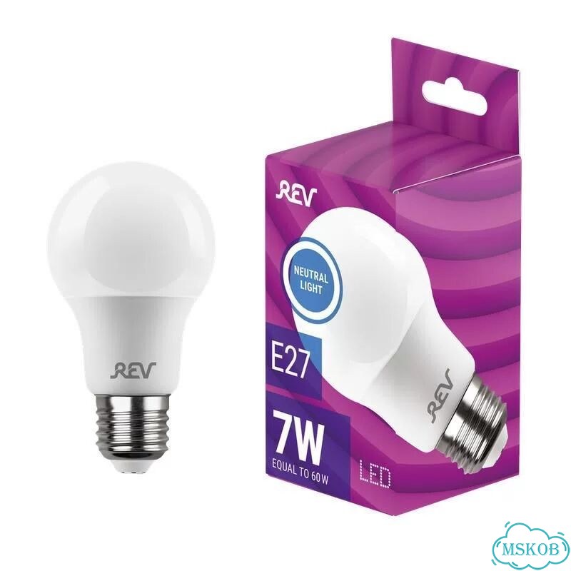 Лампа светодиодная LED-A60 7Вт грушевидная 4000К фото 1