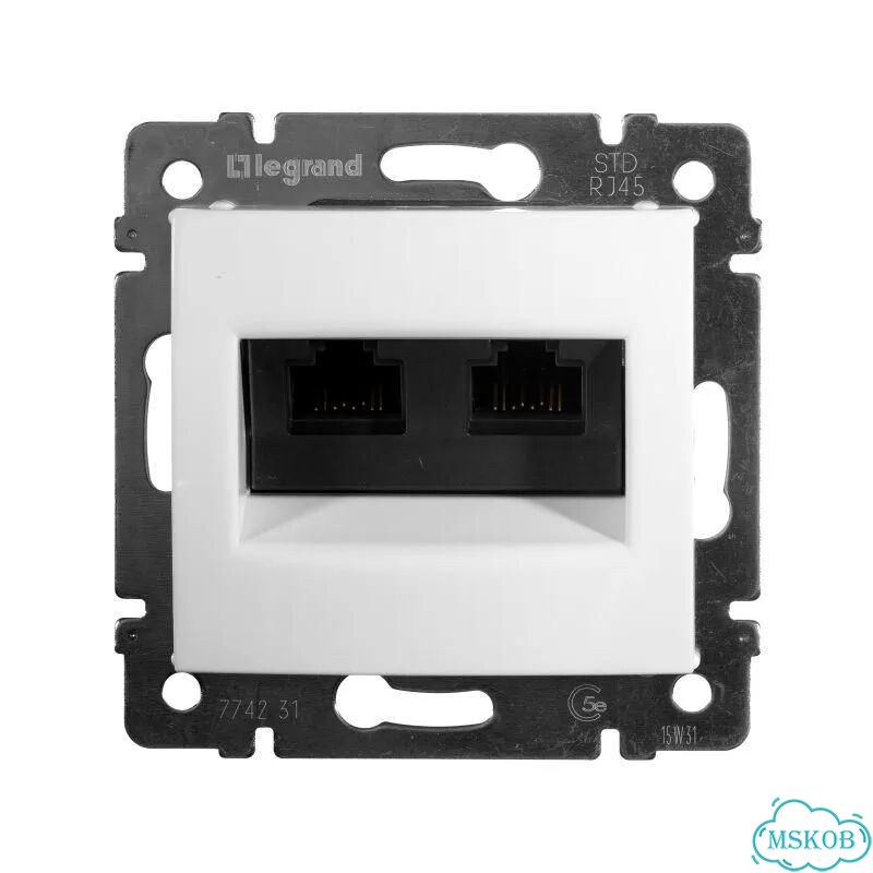 Розетка компьютерная 2-м сп Valena RJ45 кат.5E UT фото 1