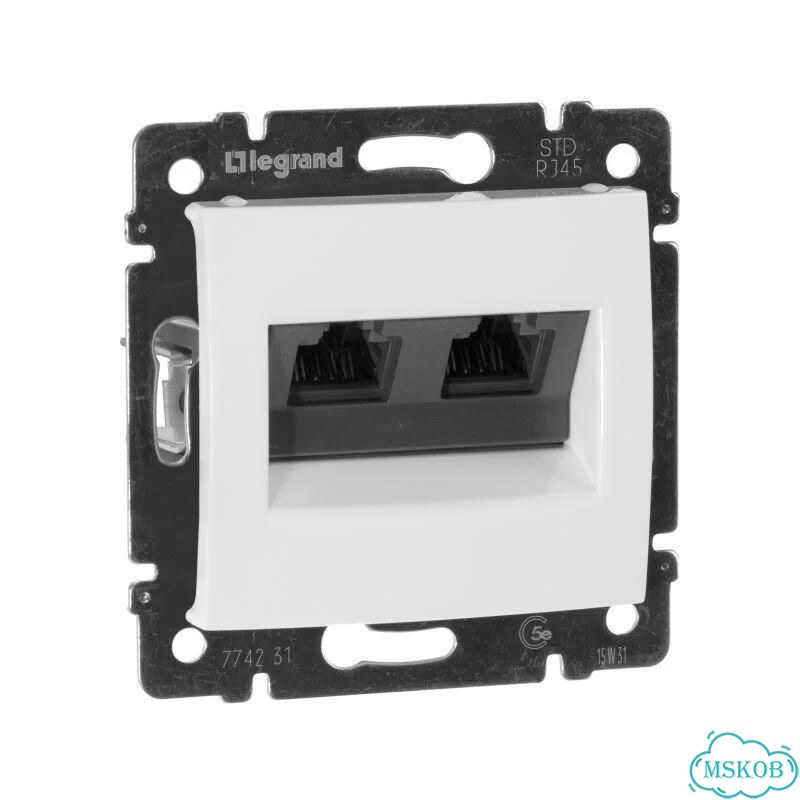 Розетка компьютерная 2-м сп Valena RJ45 кат.5E UT фото 3