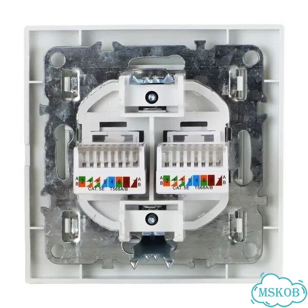Розетка компьютерная 2-м сп Минск RJ45 бел. EKF E фото 4