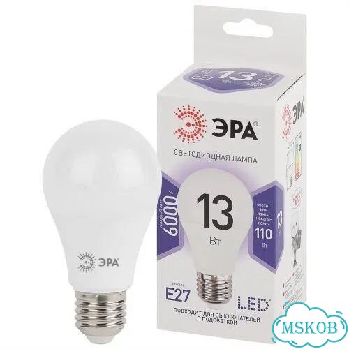 Лампа светодиодная A60-13W-860-E27 грушевидная 10 фото 1