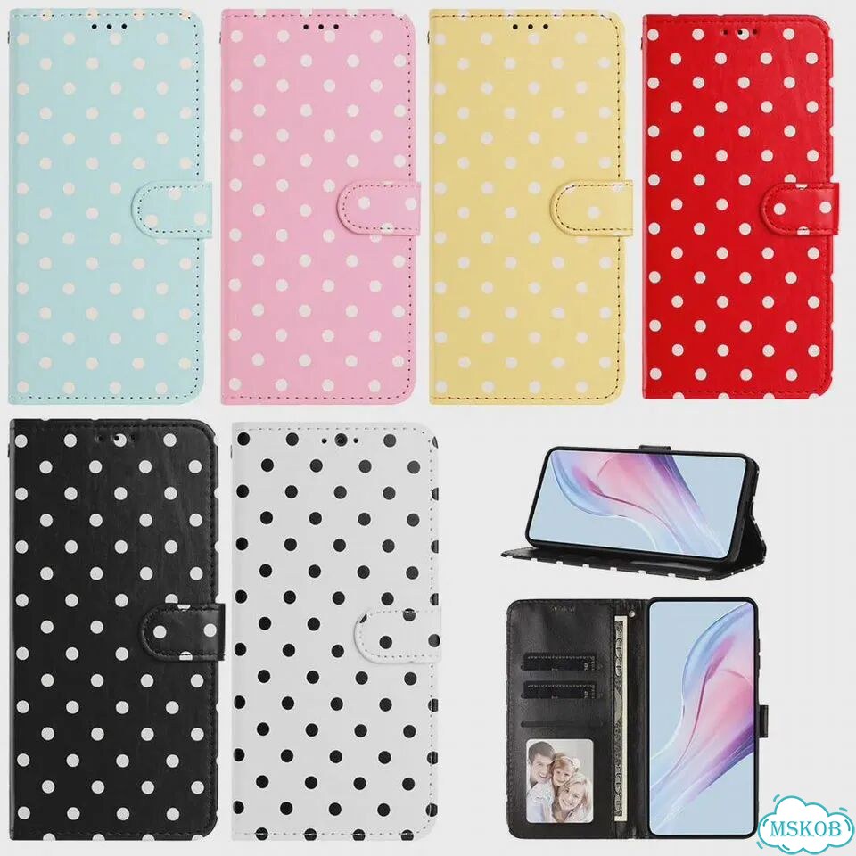 Чехол-бумажник для iPhone Air 17 Pro Max 16E 17E 16 Plus 15 14 13 12 11 Pro 7 8 SE с узором в гороше фото 7