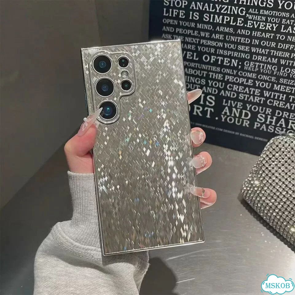 Шикарный блестящий чехол с гальваническим покрытием для Samsung Галакси S24 Ультра, Желтый, Gold фото 2