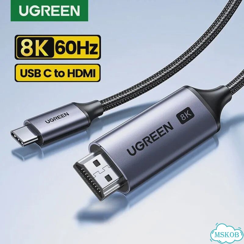Кабель ugreen USB C на hdmi 8K Metal Grey 4K, 2 м фото 2