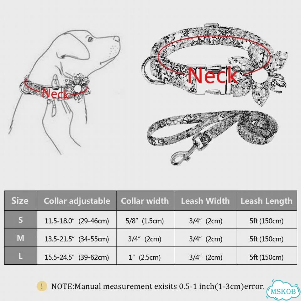 Didog персонализированный набор ошейник и поводок для собак, нейлон, розовый S, Blue set фото 7