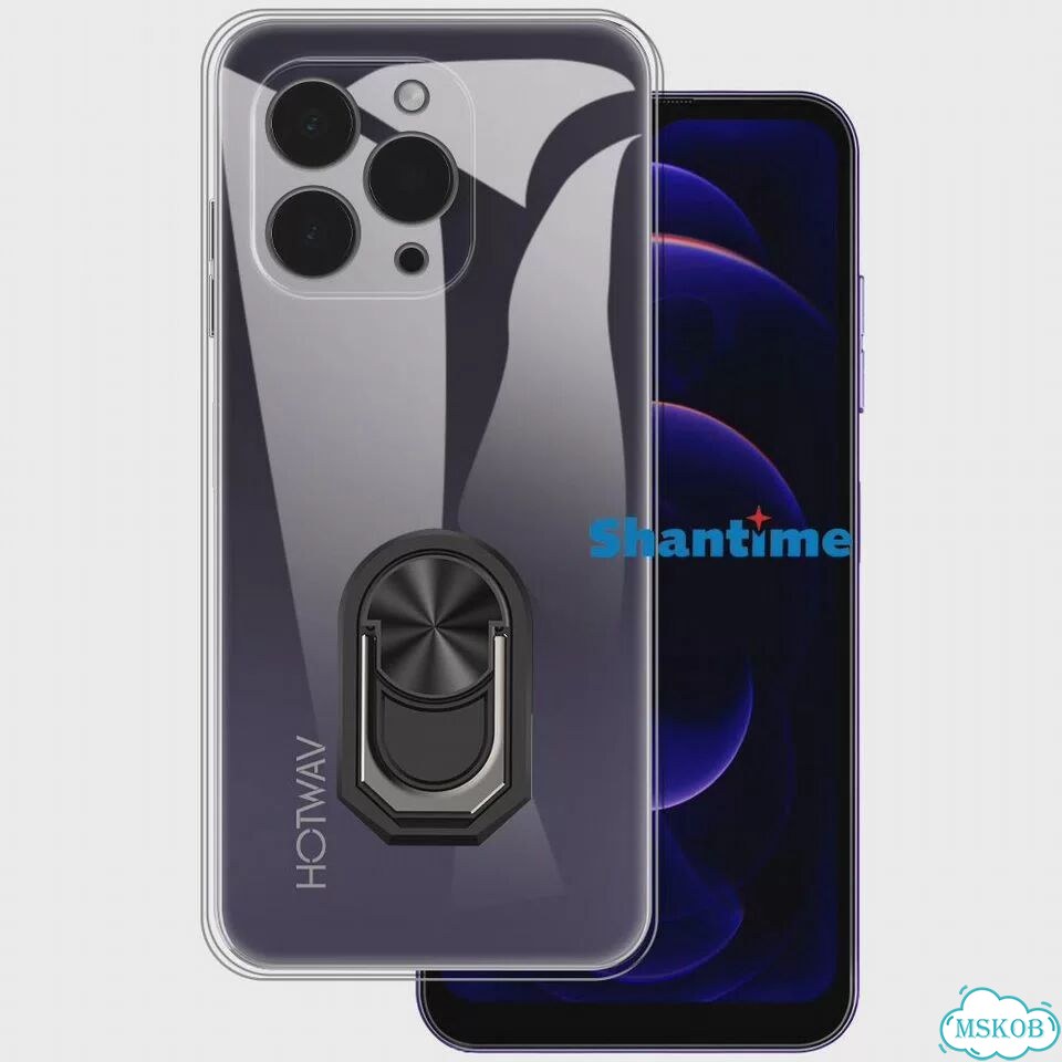 Черный чехол с кольцом для Hotwav Note 13 Pro фото 2