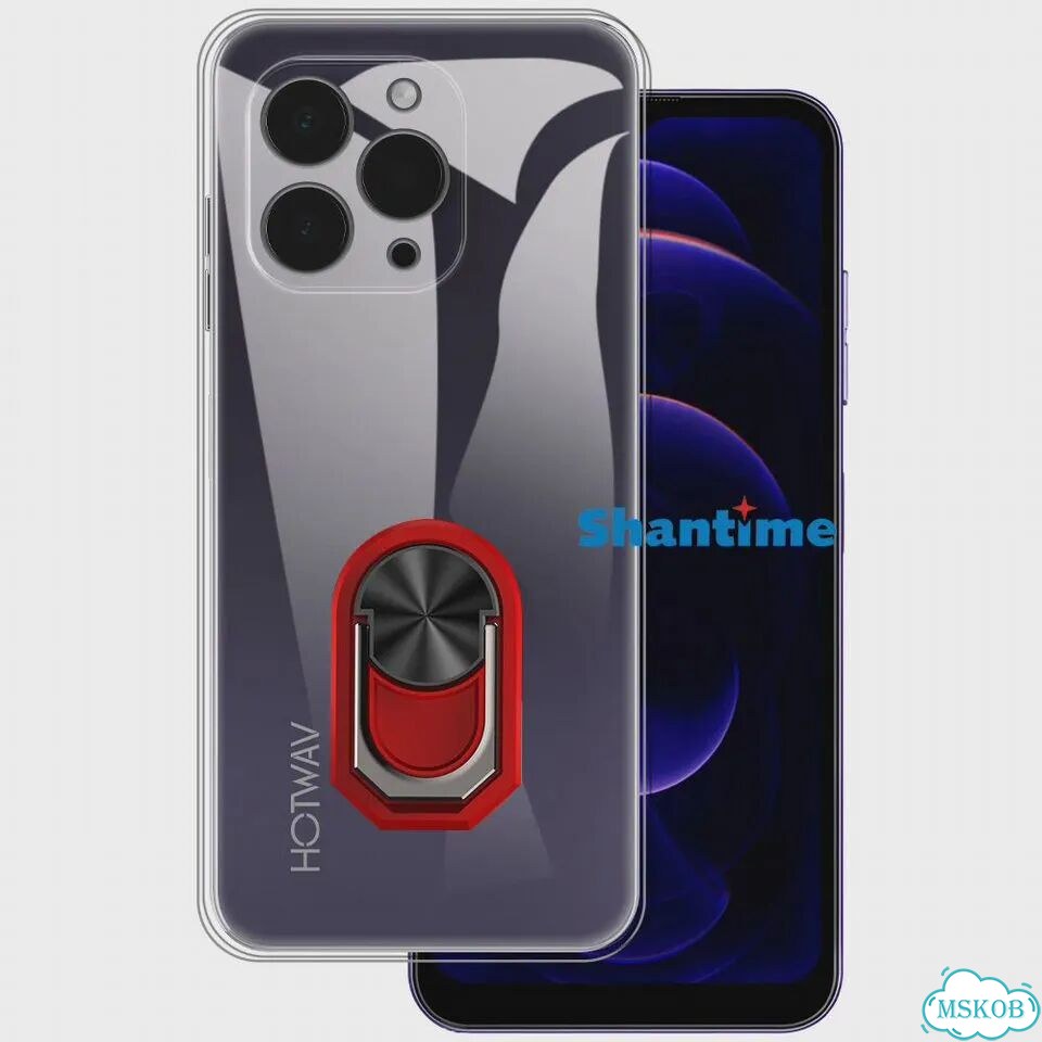 Черный чехол с кольцом для Hotwav Note 13 Pro фото 4
