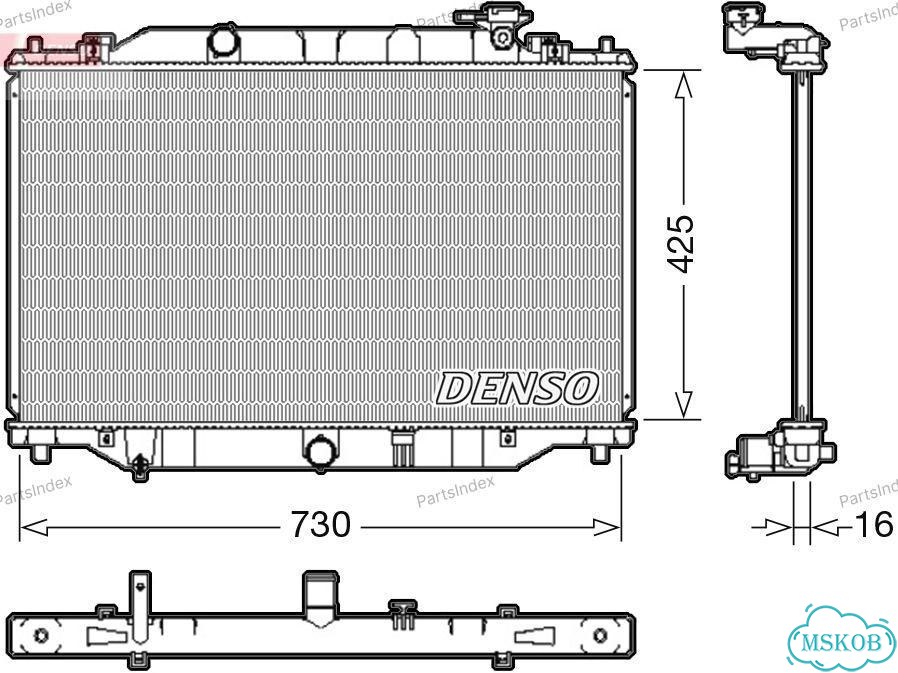 Радиатор охлаждения двигателя denso DRM44039 фото 2