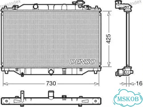 Радиатор охлаждения двигателя denso DRM44039 фото 3