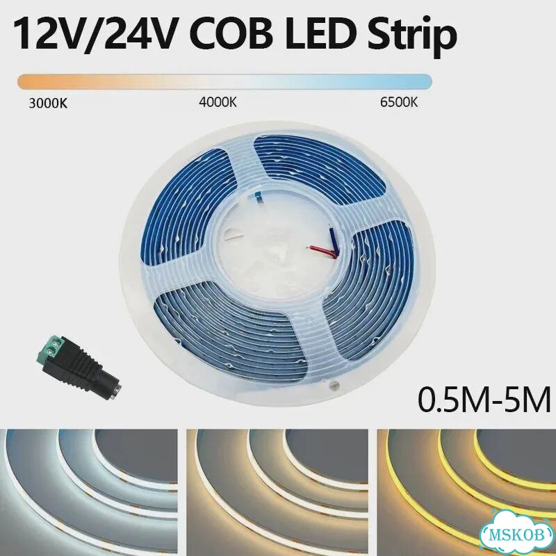 Светодиодная лента COB 2м, 4000K, 12V фото 1