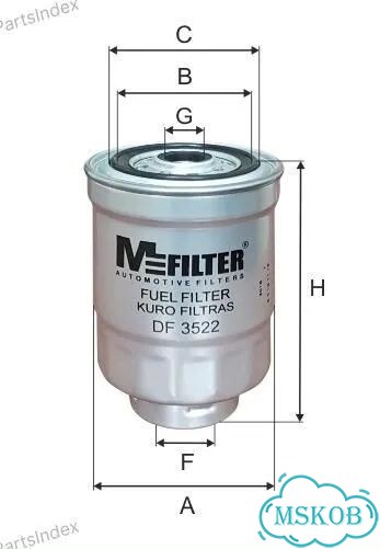 Фильтр топливный mfilter DF3522 фото 1