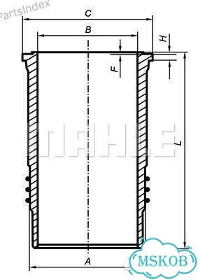 Гильза цилиндра mahle Volvo D12D 037WN4801 фото 1