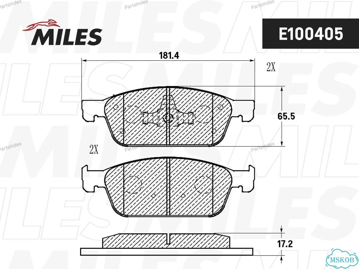 Колодки тормозные miles E100405 фото 1