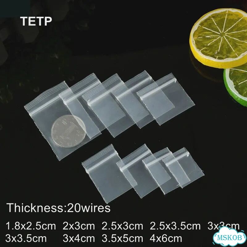 Tetp мини прозрачные пакеты ziplock для украшений 100 шт. 3x3.5cm фото 1