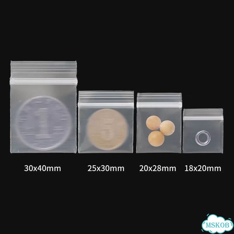 Tetp мини прозрачные пакеты ziplock для украшений 100 шт. 3x3.5cm фото 4