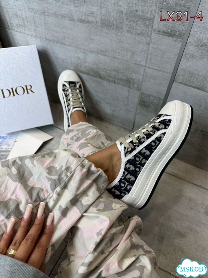 Кеды Dior на платформе текстиль кожа фото 1