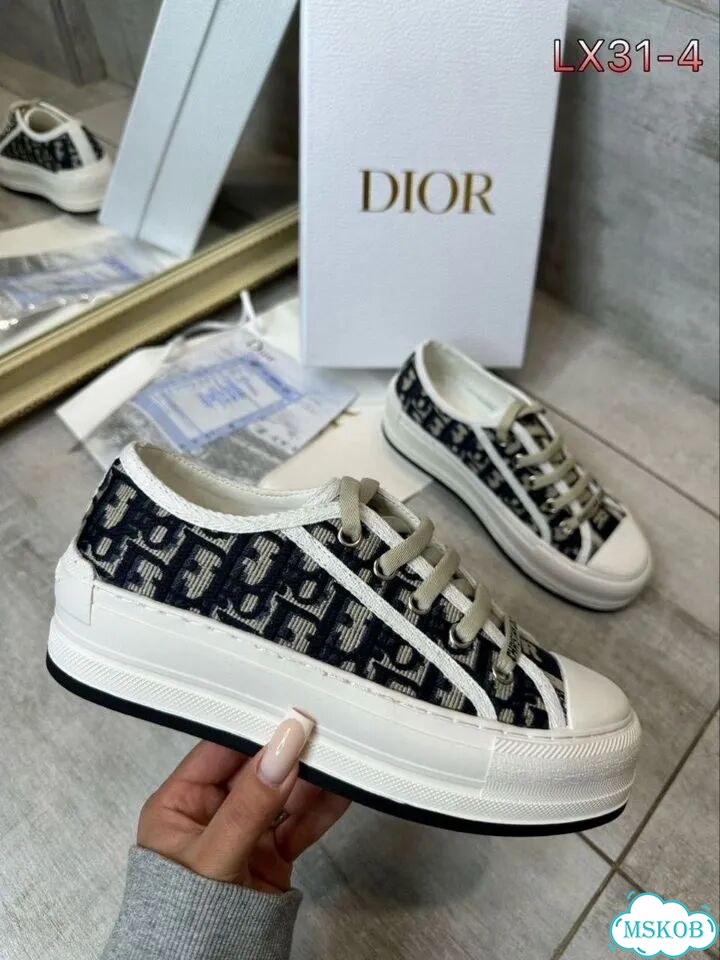 Кеды Dior на платформе текстиль кожа фото 3