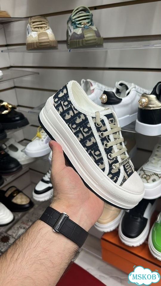 Кеды Dior на платформе текстиль кожа фото 4
