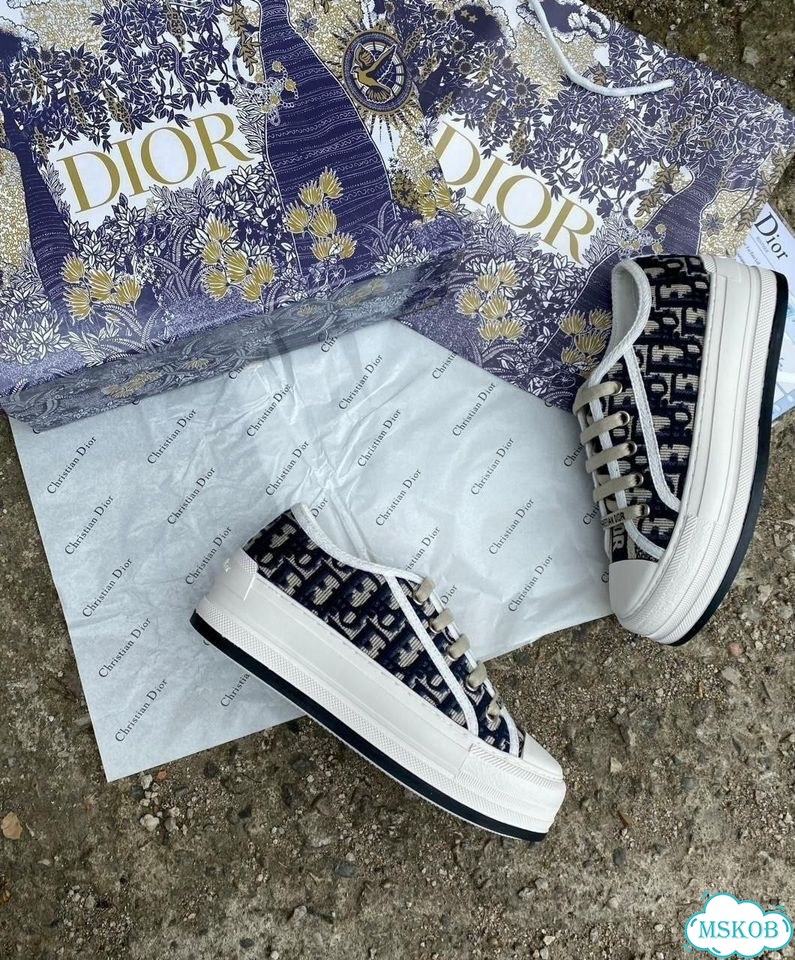 Кеды Dior на платформе текстиль кожа фото 5