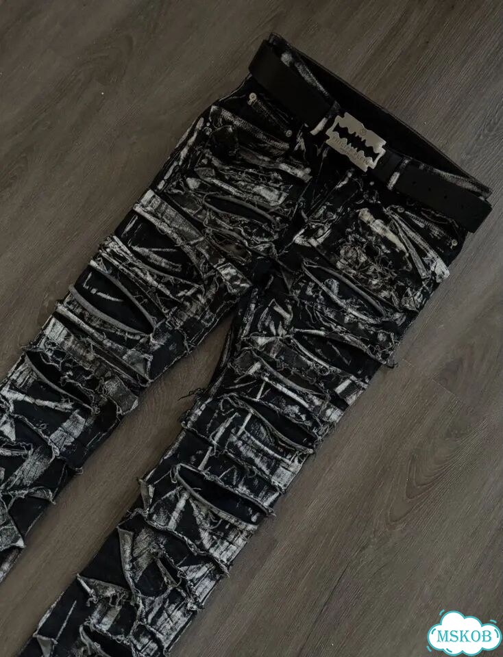 Джинсы Rick Owens Drkshdw FW21 Destroyed Waxed фото 2