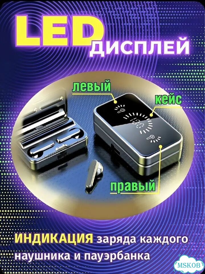 Наушники беспроводные с микрофоном, черный фото 5