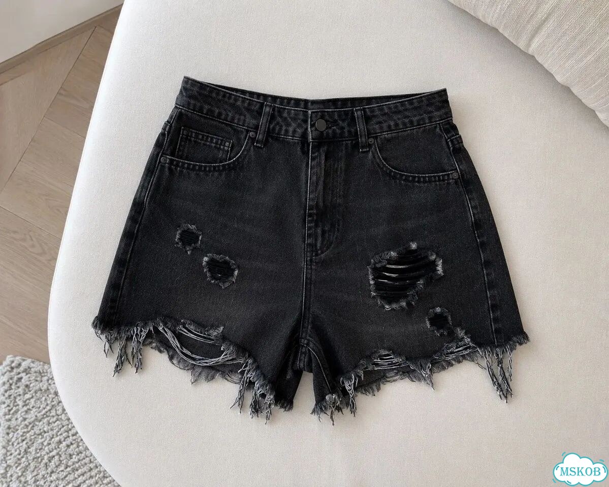 Мини-шорты джинсовые Zara type distress фото 3