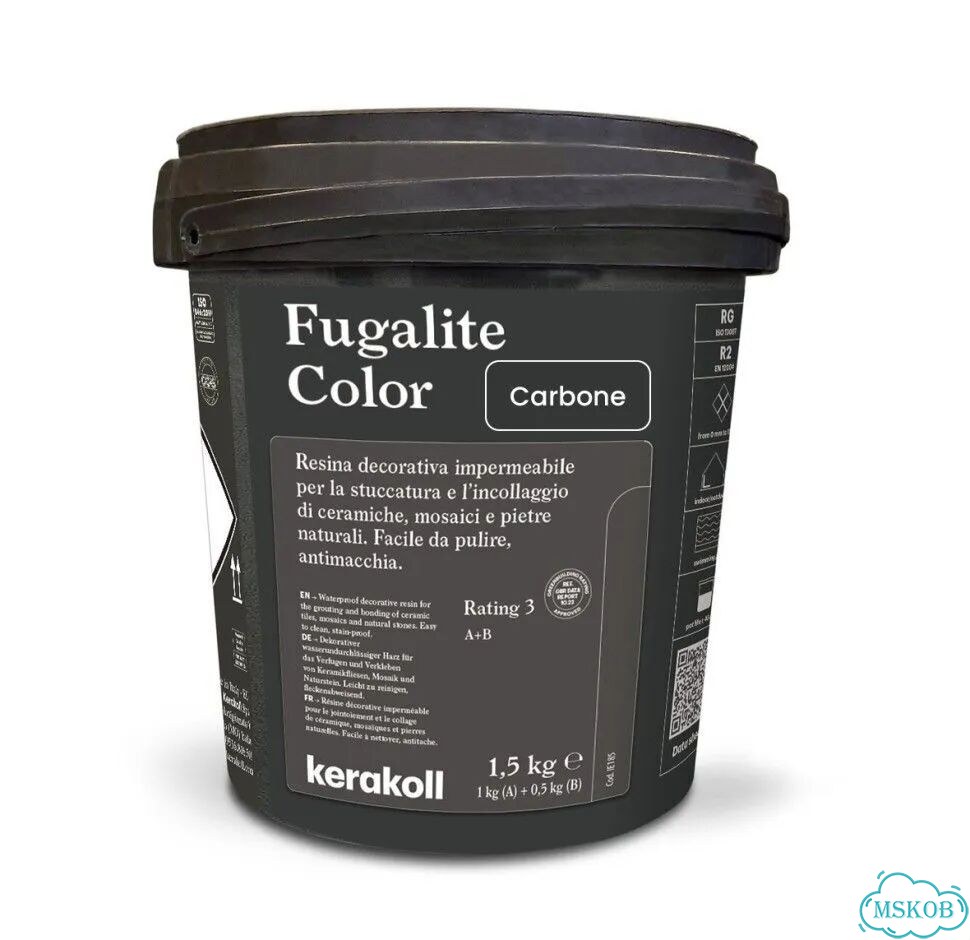 Затирка Kerakoll Fugalite Color эпоксидная Carbone 1,5кг фото 1