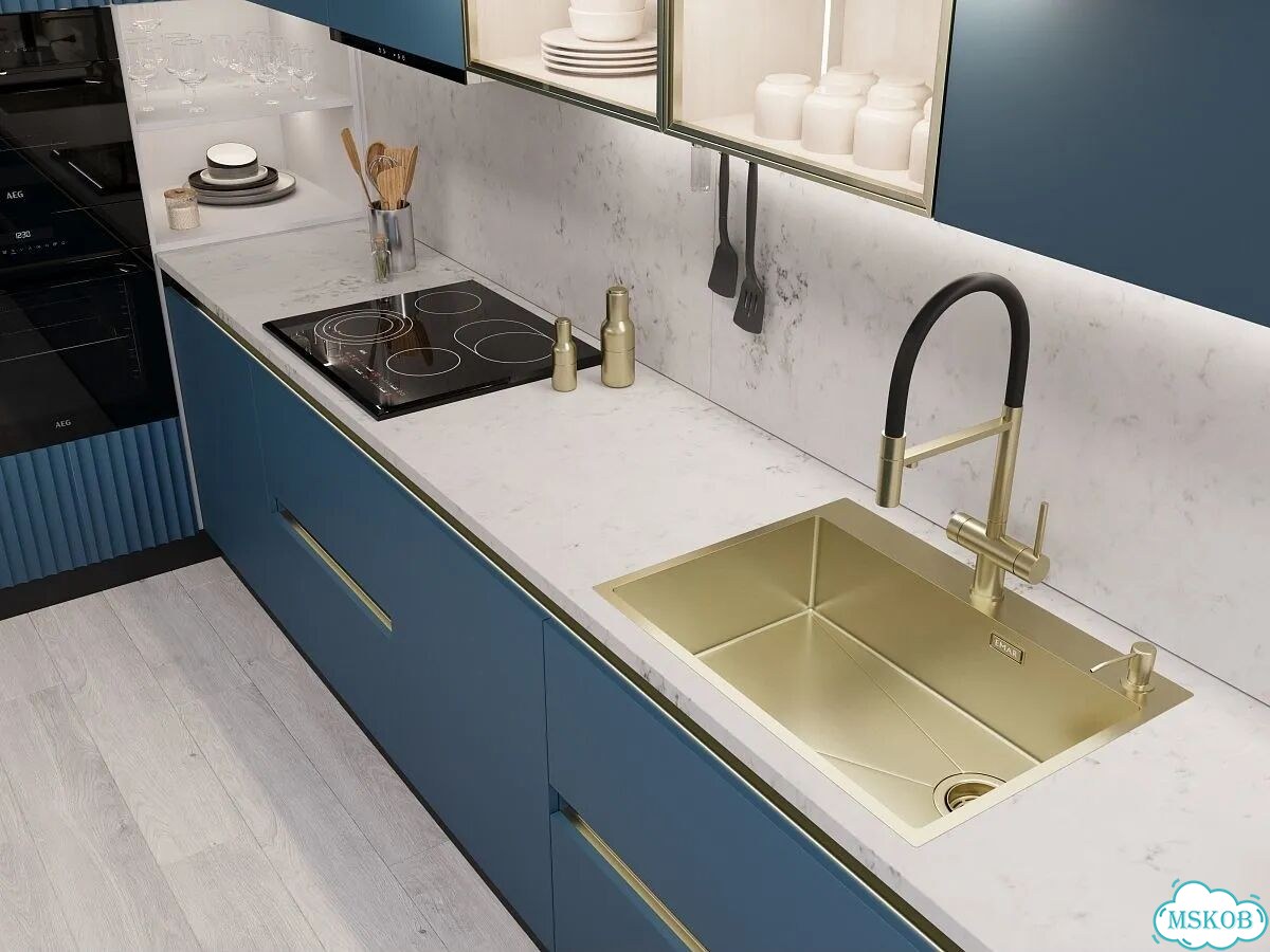 Мойка для кухни emar PVD золото EMB-660(TOP) PVD Matt Gold фото 3