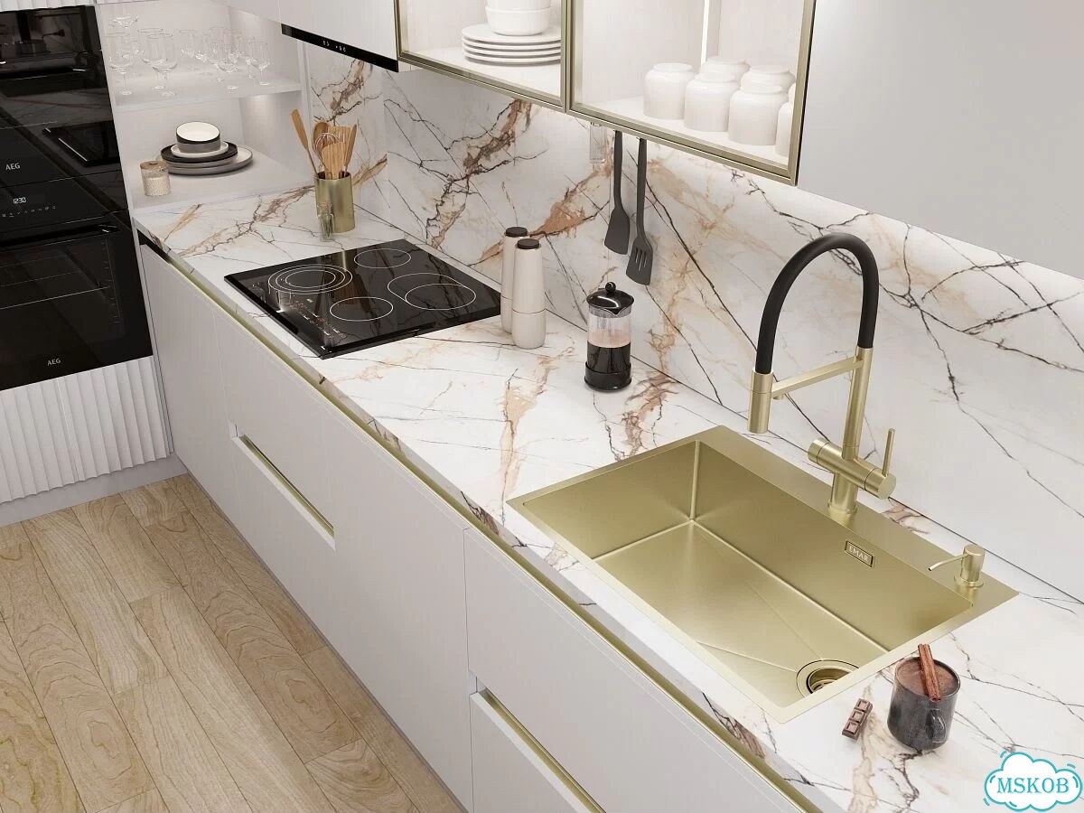 Мойка для кухни emar PVD золото EMB-660(TOP) PVD Matt Gold фото 4