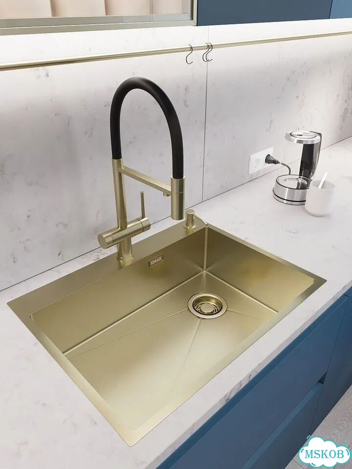 Мойка для кухни emar PVD золото EMB-660(TOP) PVD Matt Gold фото 5