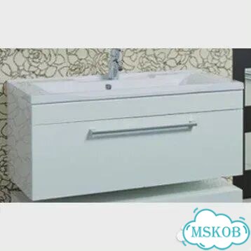 Тумба под раковину подвесная Акватон Мадрид М 120 см белая глянцевая 1A168701MA010 фото 1