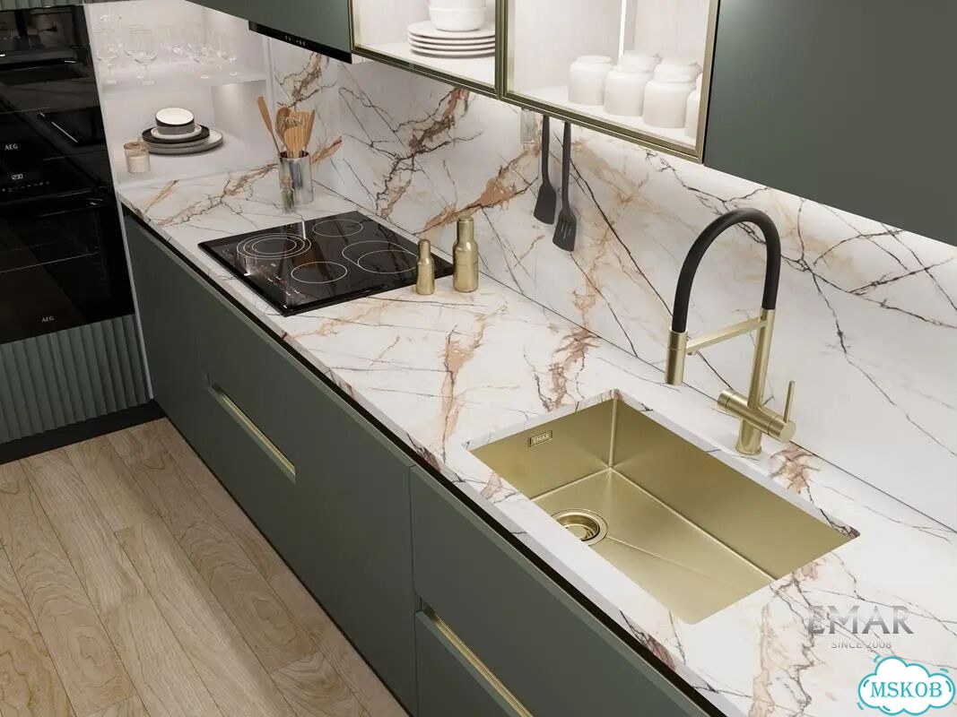 Мойка для кухни emar PVD золото EMB-660(UN) PVD Matt Gold фото 2