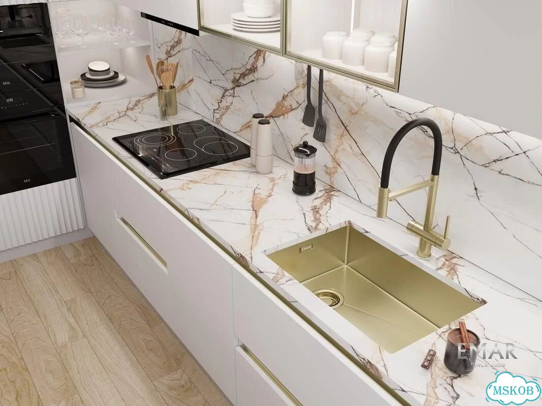 Мойка для кухни emar PVD золото EMB-660(UN) PVD Matt Gold фото 3
