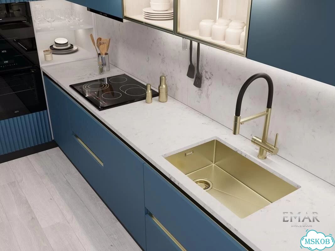 Мойка для кухни emar PVD золото EMB-660(UN) PVD Matt Gold фото 4