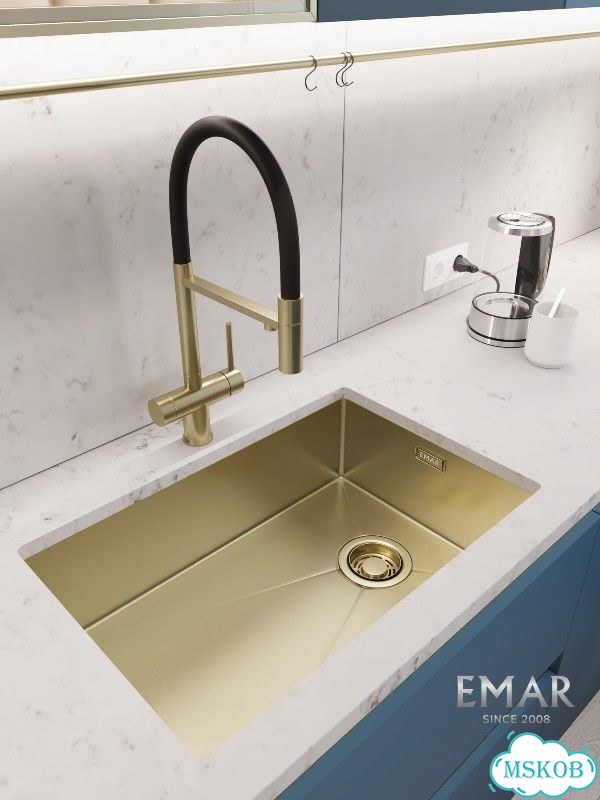 Мойка для кухни emar PVD золото EMB-660(UN) PVD Matt Gold фото 5