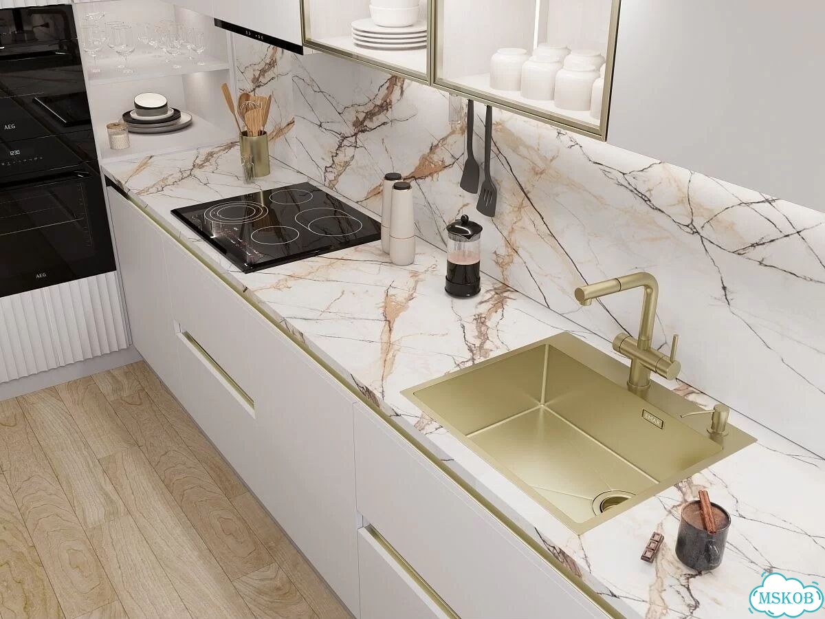 Мойка для кухни emar PVD золото EMB-560(TOP) PVD Matt Gold фото 3