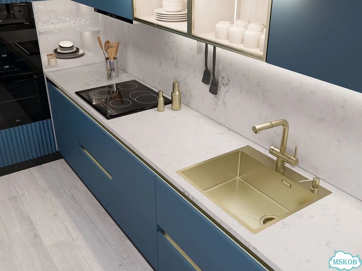 Мойка для кухни emar PVD золото EMB-560(TOP) PVD Matt Gold фото 4