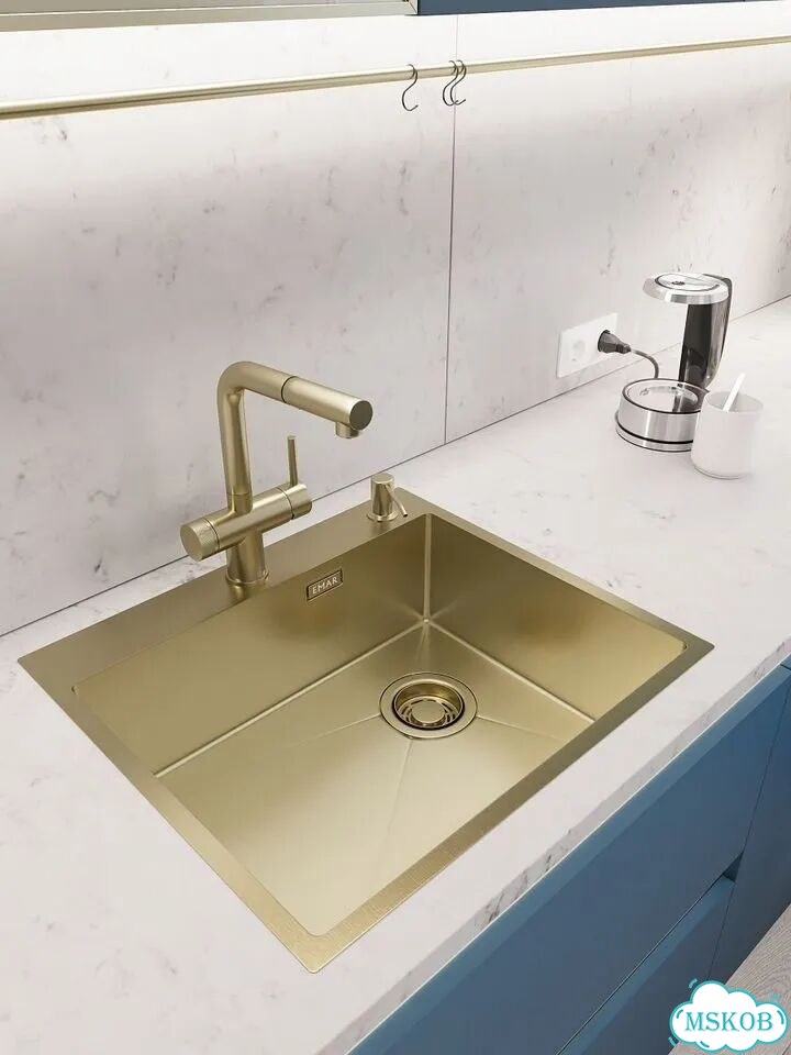 Мойка для кухни emar PVD золото EMB-560(TOP) PVD Matt Gold фото 5