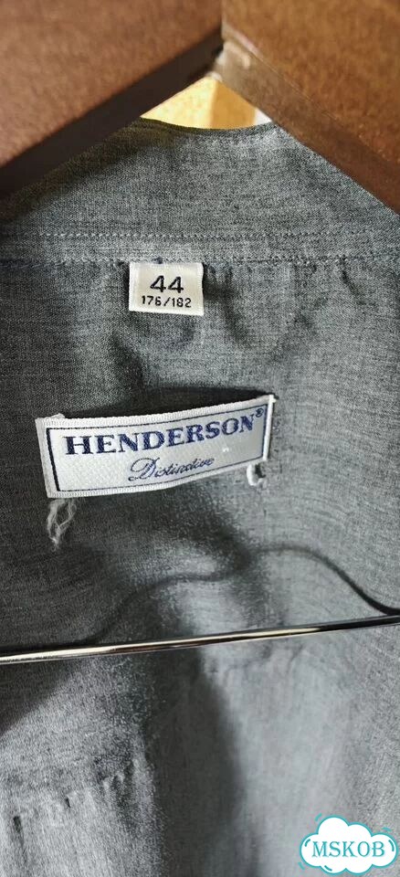 Серая мужская рубашка Henderson Distinctive 56-58 фото 4